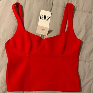 Zara Red Cropped Top NWT